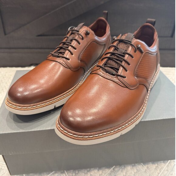 Stacy Adams Men\'s Score PlainToe Oxford Shoes (Cognac, US Size 9M)